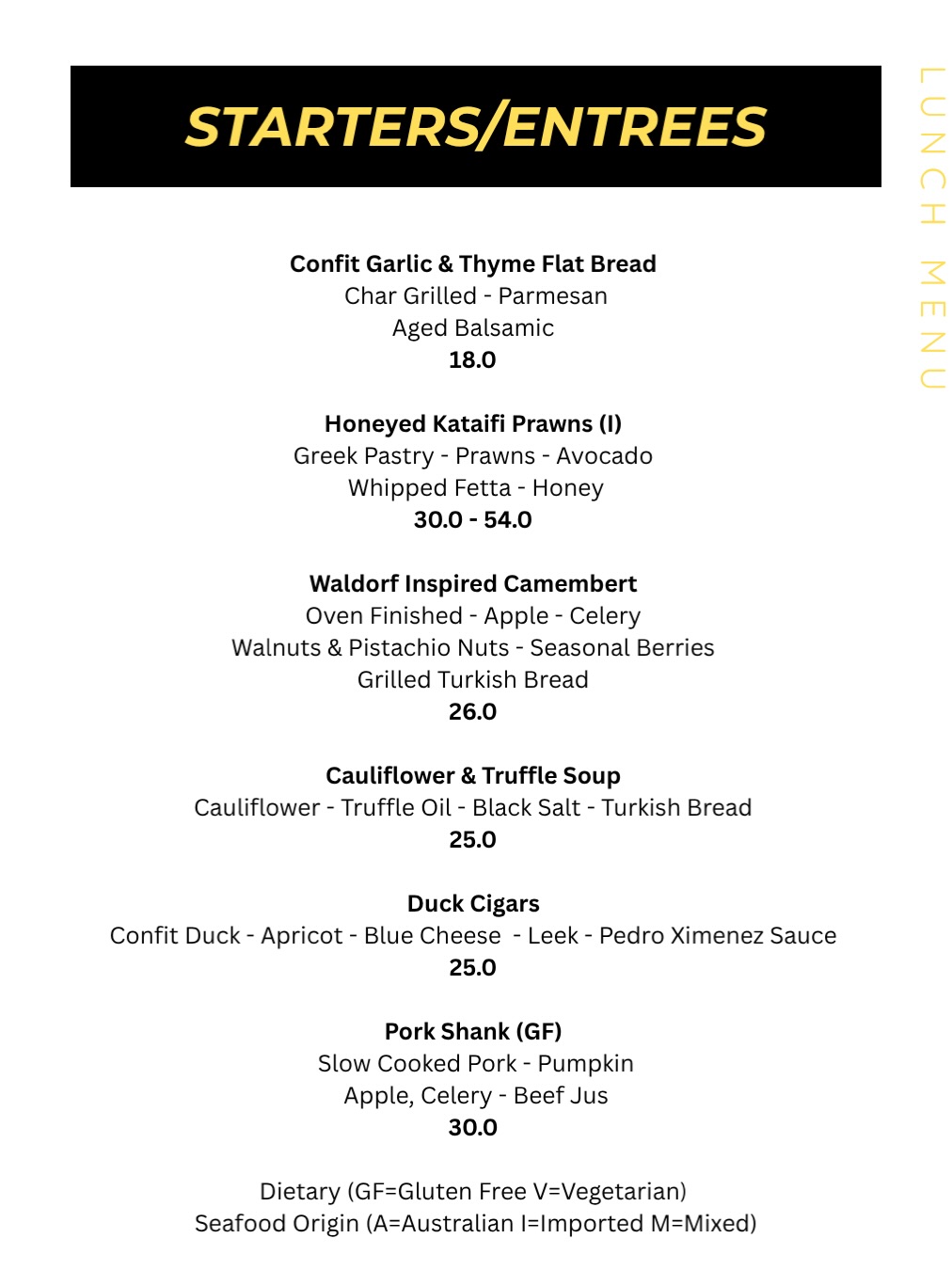 NEW LUNCH MENU ✸ Thyme at the Lakes