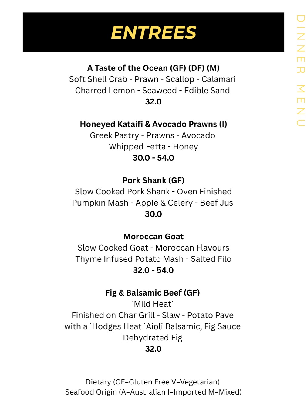 NEW DINNER MENU ✸ Thyme at the Lakes